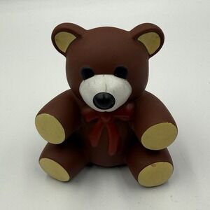 Vintage Teddy Bear Ross Laboratories Similac Rubber Squeaky Brown Toy 1985